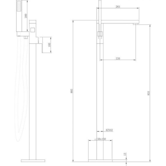 Смеситель для ванны Abber Daheim AF8215G, золото матовое, Цвет производителя: золото матовое - фото 7