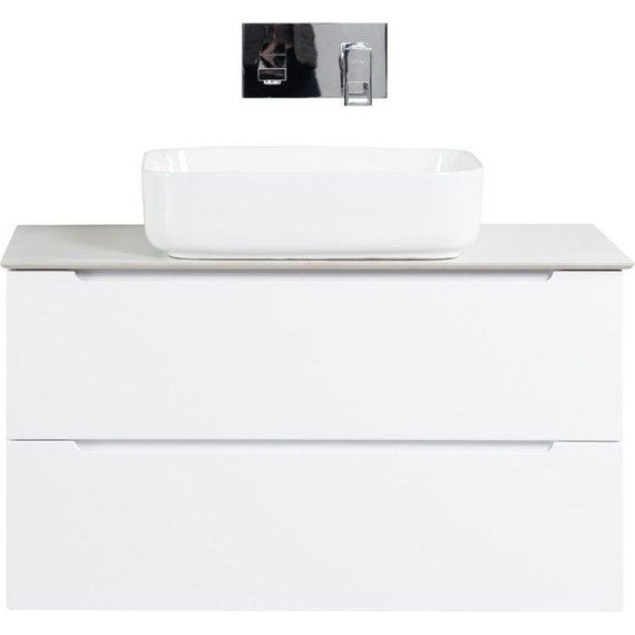 Тумба подвесная со столешницей BelBagno Etna 90 см ETNA-900-2C-SO-BL-P+KEP-90-CESTR, Цвет фасада: Bianco Lucido - фото 