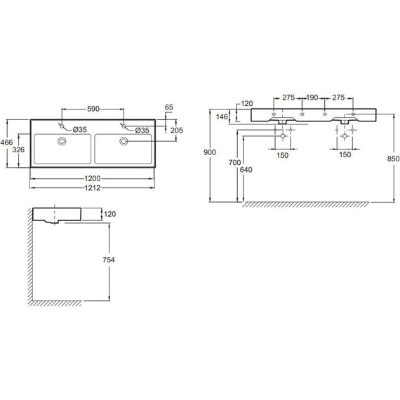 Раковина подвесная Jacob Delafon Vivienne 120 см EXBL112-00 - фото 3