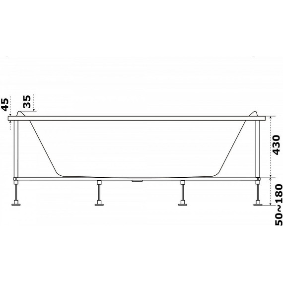 Каркас для ванны Azario Верда 1800x800 мм ВРК0001 - фото 2
