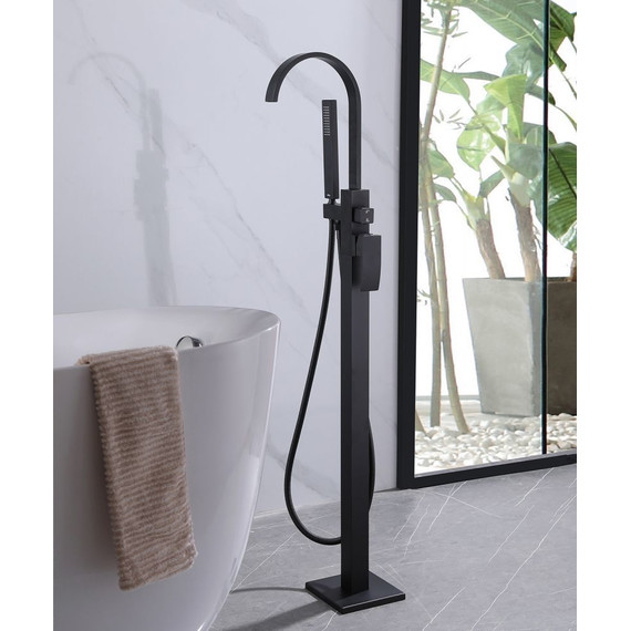 Смеситель для ванны Abber Wasserfall AF8615B, черный матовый, Цвет производителя: чёрный матовый - фото 3