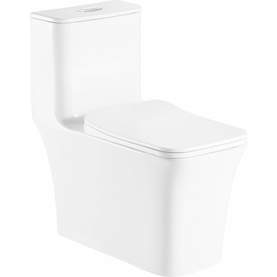 Унитаз-моноблок безободковый Azario Gressa AZ-1111 с крышкой микролифт - фото 2