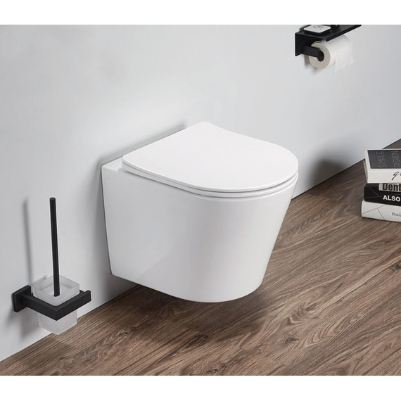 Унитаз подвесной безободковый Azario Teramo AZ-0053 SP с крышкой микролифт, Цвет производителя: белый - фото 2