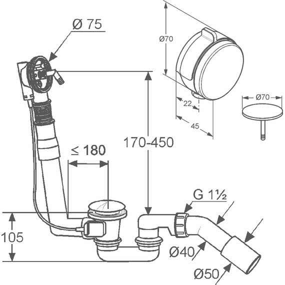 Сифон для ванны Kludi Rotexa 2120005N-00 - фото 5