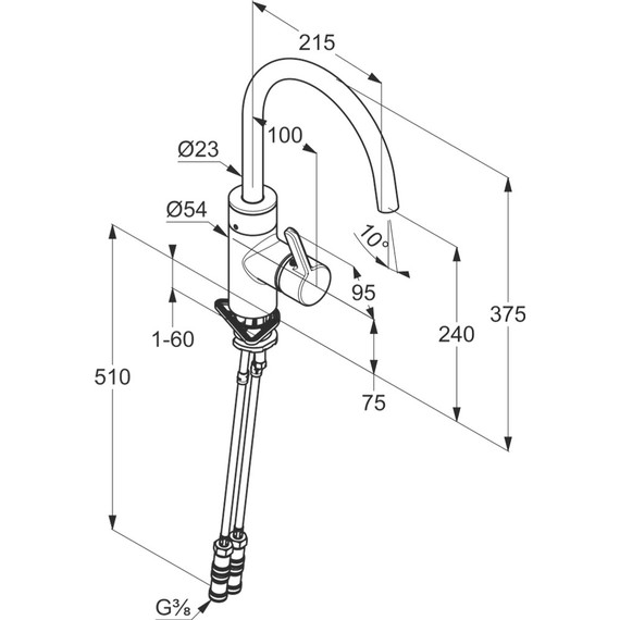 Смеситель для кухни сенсорный Kludi E-GO 422106675, черный матовый - фото 3