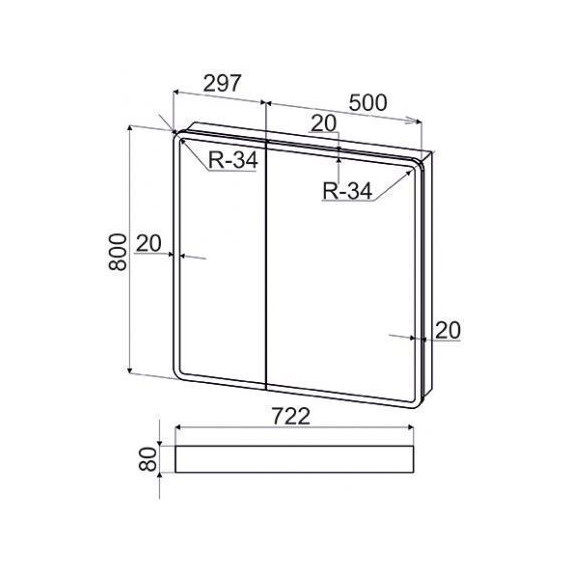 Зеркало-шкаф Mirsant Arena 80 см - фото 7
