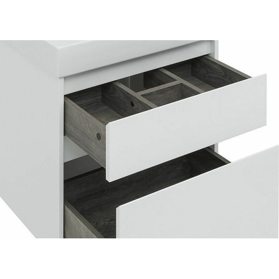 Тумба подвесная с раковиной Aquanet Nova Lite 60 см 242575 (2 ящика) белый, Цвет фасада: белый - фото 10