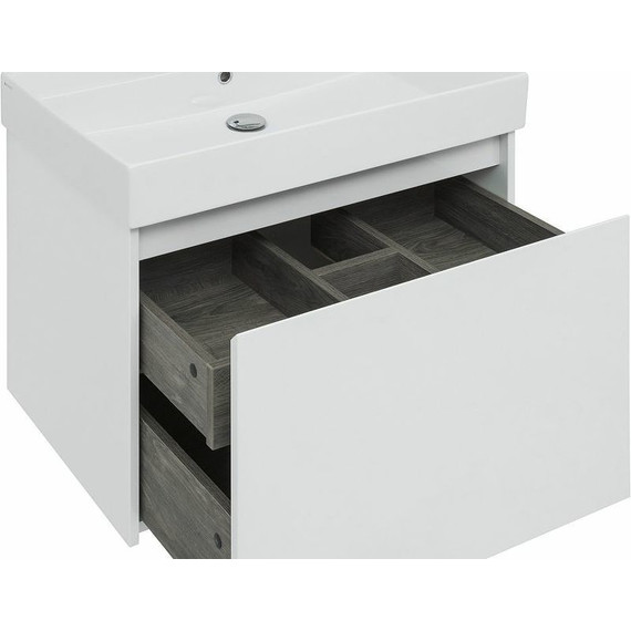 Тумба подвесная с раковиной Aquanet Nova Lite 75 см 242275 (1 ящик) белый - фото 8