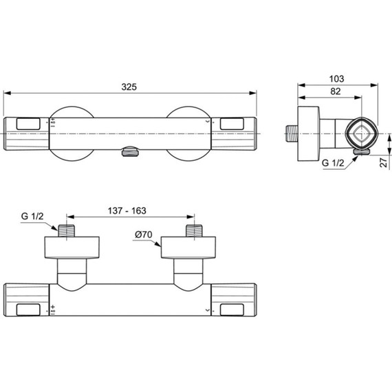 Смеситель для душа с термостатом Ideal Standard Ceratherm T100 A7229AA - фото 6