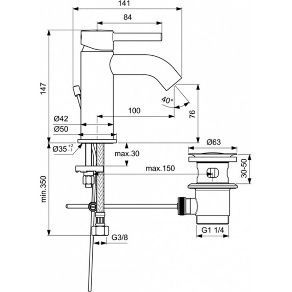 Смеситель для раковины Ideal Standard Ceraline BC203U5, белый - фото 3