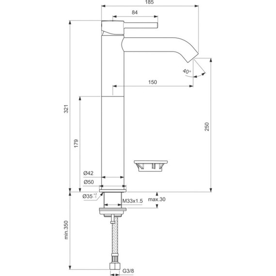 Смеситель для раковины высокий Ideal Standard Ceraline BC269AA - фото 4
