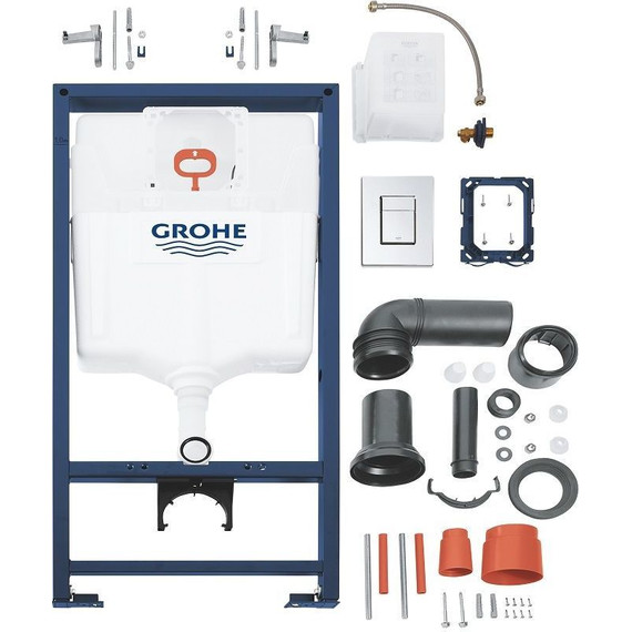 Инсталляция с подвесным унитазом комплект: Grohe Rapid SL 38772001 с подвесным безободковым унитазом Belbagno Ardente-R BB520CHR сиденье микролифт, крепление, кнопка смыва хром - фото 2
