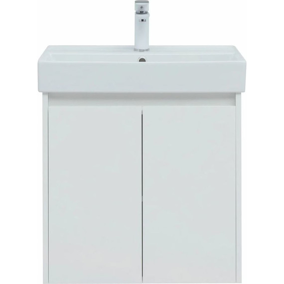 Тумба подвесная с раковиной Aquanet Nova Lite 60 см 298847 (2 дверцы) белый, Цвет фасада: белый - фото 6