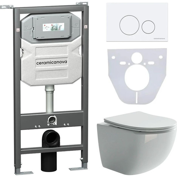 Инсталляция с подвесным унитазом Ceramicanova Forma Rimless CN3009_1001W_1000 - фото 