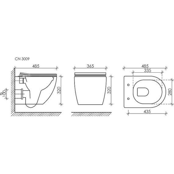 Инсталляция с подвесным унитазом Ceramicanova Forma Rimless CN3009_1002B_1000 - фото 14