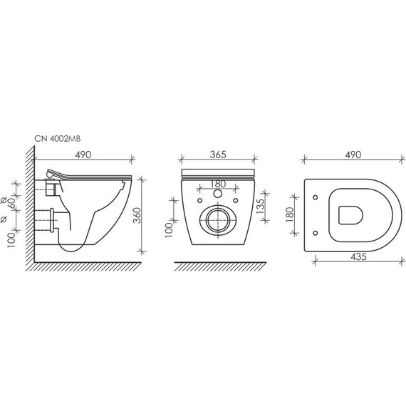 Инсталляция с подвесным унитазом Ceramicanova Metropol Rimless CN4002MB_1001CH_1000 - фото 12