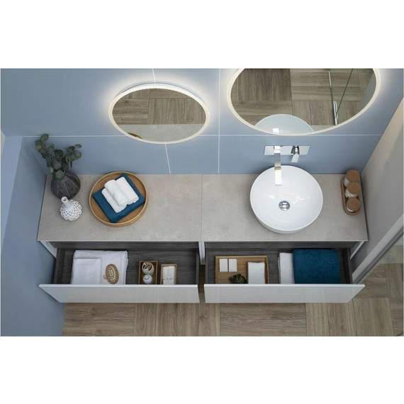 Тумба подвесная со столешницей Aquanet Nova Lite 100 см 242580 (1 ящик) белый, Цвет фасада: белый - фото 5