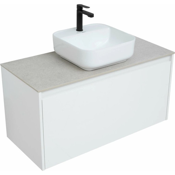 Тумба подвесная со столешницей Aquanet Nova Lite 100 см 242580 (1 ящик) белый, Цвет фасада: белый - фото 8