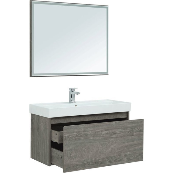 Зеркало Aquanet Nova Lite 100 см 242623, дуб рошелье - фото 9