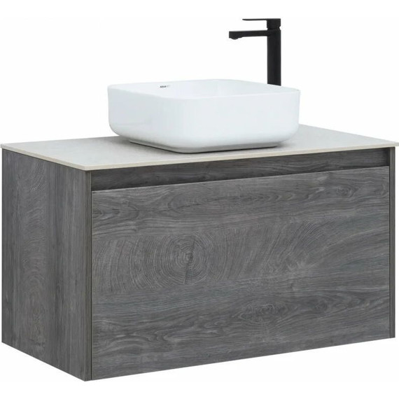 Тумба подвесная со столешницей Aquanet Nova Lite 90 см 242269 (1 ящик) дуб рошелье, Цвет фасада: дуб рошелье - фото 