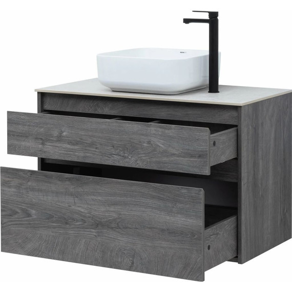 Тумба подвесная со столешницей Aquanet Nova Lite 90 см 242267 (2 ящика) дуб рошелье, Цвет фасада: дуб рошелье - фото 6