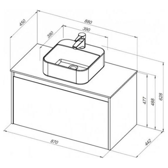 Тумба подвесная со столешницей Aquanet Nova Lite 90 см 249517 (1 ящик) дуб рустикальный, Цвет фасада: тёмное дерево - фото 10