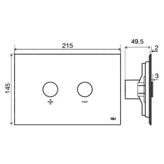 Кнопка смыва Oli Blink (пневматическая), золото - фото 2