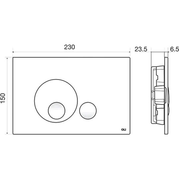 Кнопка смыва Oli Globe (механическая) 152951, хром матовый - фото 2