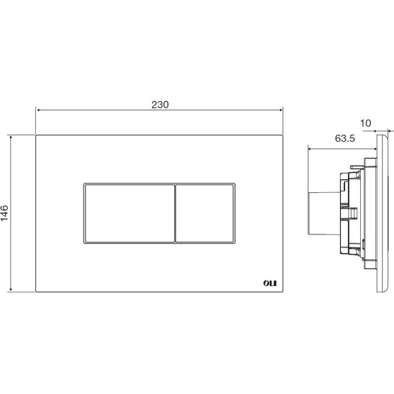 Кнопка смыва Oli Karisma (пневматическая) 641015, черный матовый - фото 2
