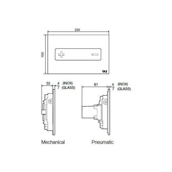 Кнопка смыва Oli Oceania (механическая) 054564, хром матовый - фото 2