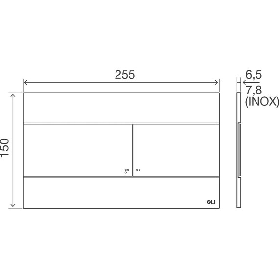 Кнопка смыва Oli Slim Inox (механическая) 057141, хром матовый - фото 2