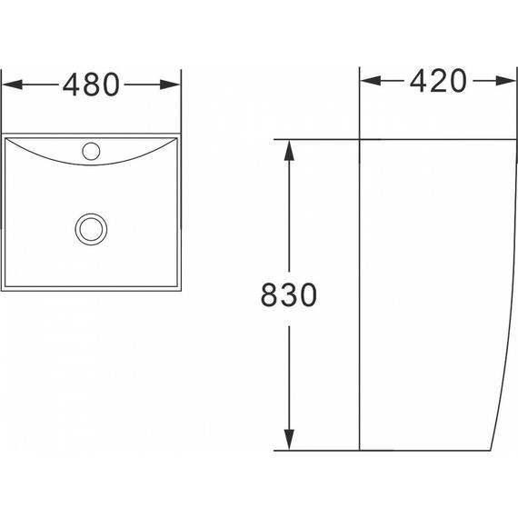 Раковина напольная Azario Comella 48 см AZ-314 - фото 6