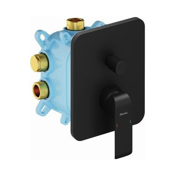 Смеситель для душа Ravak Flat - FL 065.20 X070179+X070139, чёрный матовый - фото 2