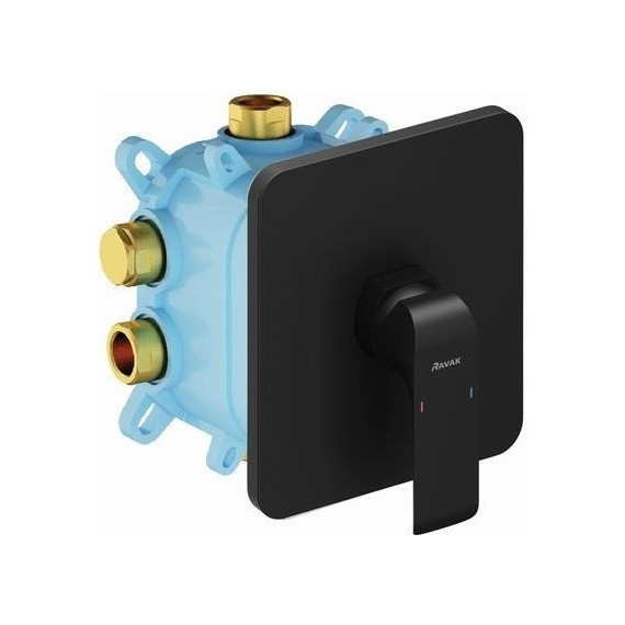 Смеситель для душа Ravak Flat - FL 066.20 X070180+X070139, чёрный матовый - фото 