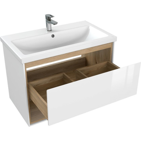 Тумба подвесная с раковиной Cersanit Louna 80 см 64071 - фото 7