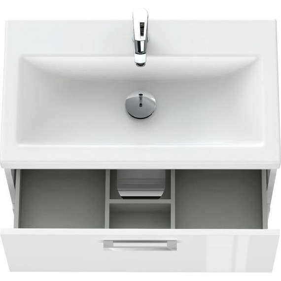 Тумба подвесная/напольная с раковиной Cersanit Melar 80 см 64130, 2 ящика, белый - фото 8