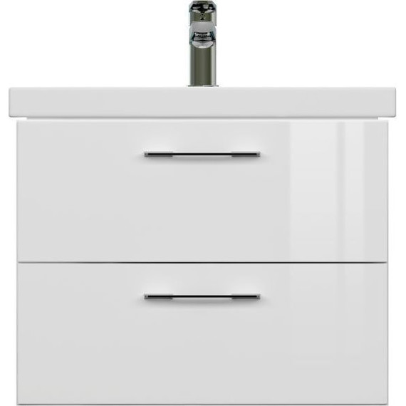 Тумба подвесная с раковиной Cersanit Lara 60 см 64133, 2 ящика, белый - фото 7