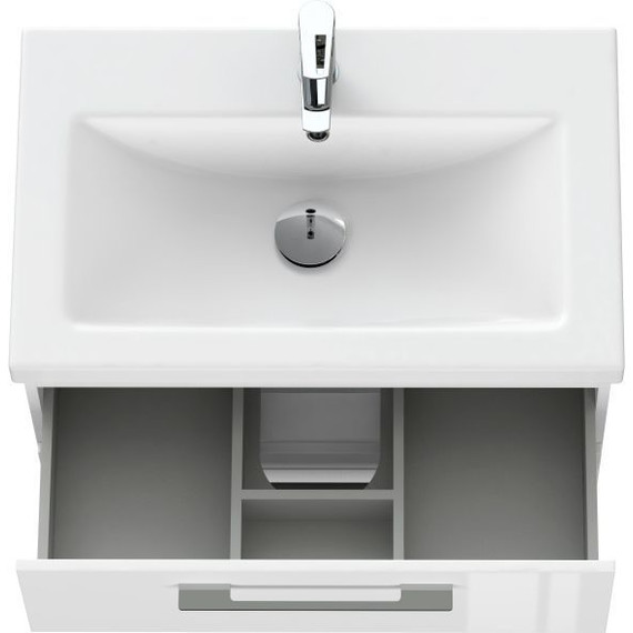 Тумба подвесная с раковиной Cersanit Lara 70 см 64135, 2 ящика, белый - фото 11
