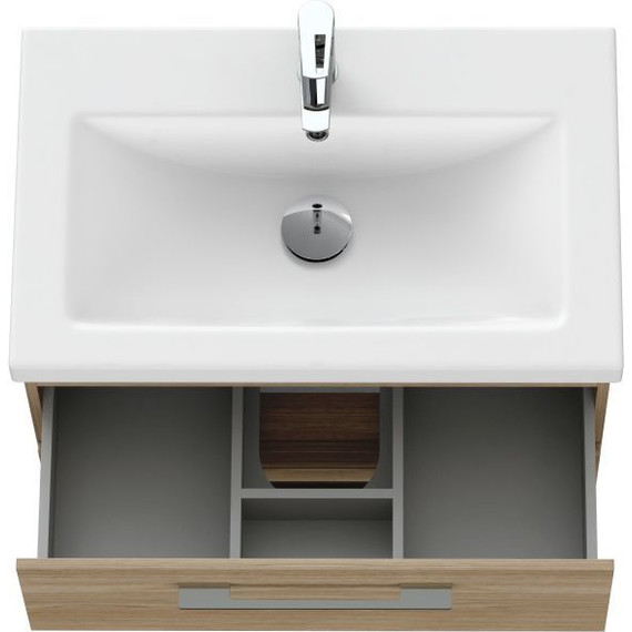 Тумба подвесная с раковиной Cersanit Lara 70 см 64136, орех - фото 11