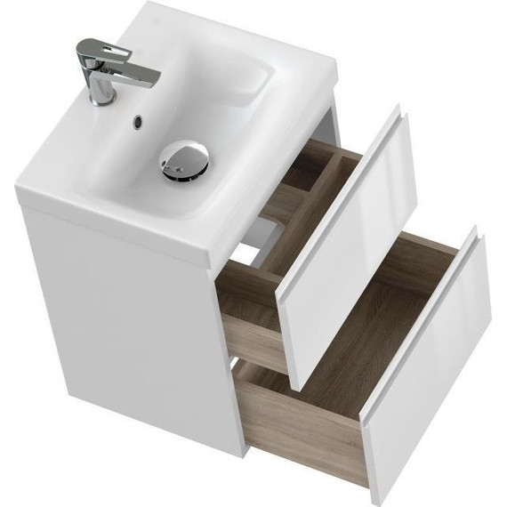 Тумба подвесная с раковиной Cersanit Moduo 50 см 64139, белый - фото 9