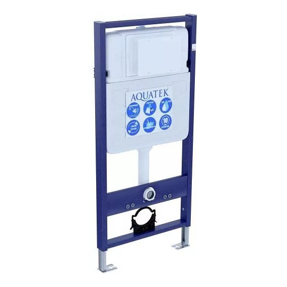 Инсталляция Aquatek Standart 50 с подвесным безободковый унитазом Azario Teramo и гигиеническим душем Haiba - фото 2