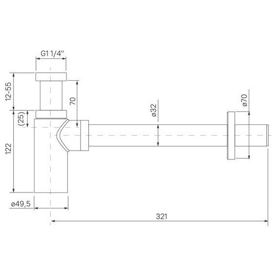 Сифон для умывальника Iddis Optima Home OPTBN00i84, сатин - фото 4