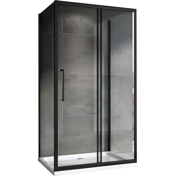 Душевое ограждение Abber Schwarzer Diamant 170х90 см AG30170BH-S90B-S90B, черный/прозрачное - фото 