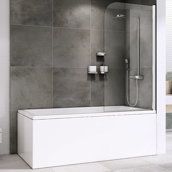 Шторка для ванны Abber Ewiges Wasser 80 см AG52080, хром/прозрачное - фото 