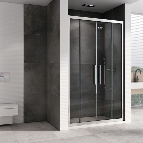 Душевая дверь Abber Schwarzer Diamant 160 см AG33160H, хром/прозрачное - фото 