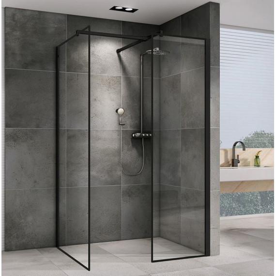 Душевое ограждение Abber Immer Offen 120х90 см AG67129B, черный/прозрачное - фото 