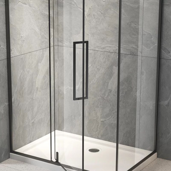 Душевое ограждение Veconi Rovigo 120x100 см RV034B-120100-01-C7, чёрный/прозрачное - фото 2