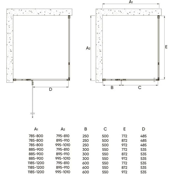 Душевое ограждение Veconi Rovigo 120x100 см RV073B-120100-01-C4, чёрный/прозрачное - фото 3