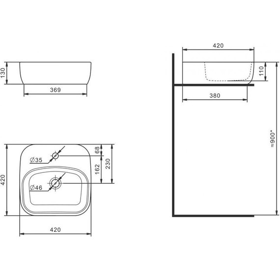 Раковина-чаша Santek Одри Soft 42 см 1.WH50.1.709 - фото 6