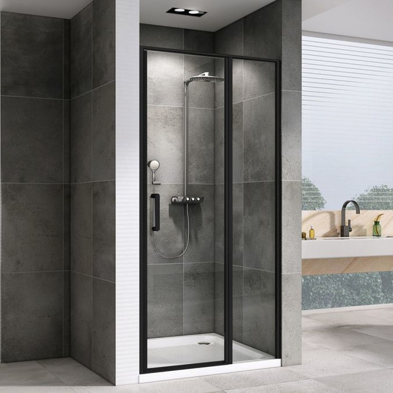 Душевая дверь Abber Sonnenstrand 100 см AG04100BS, черный/прозрачное - фото 